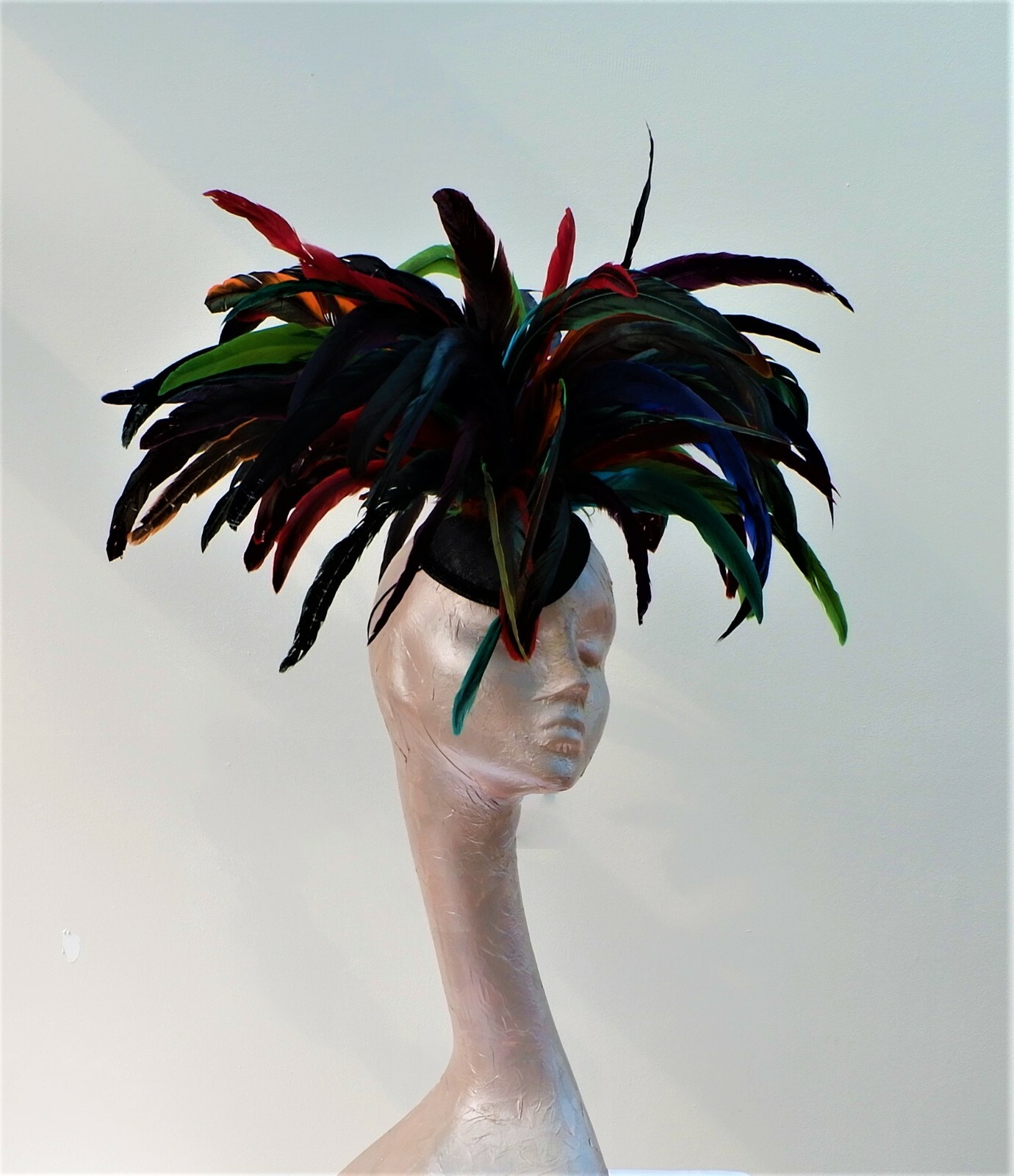 Carnival - Multicoloured Feather Cocktail Headdress Fascinator ASCOT WEDDING