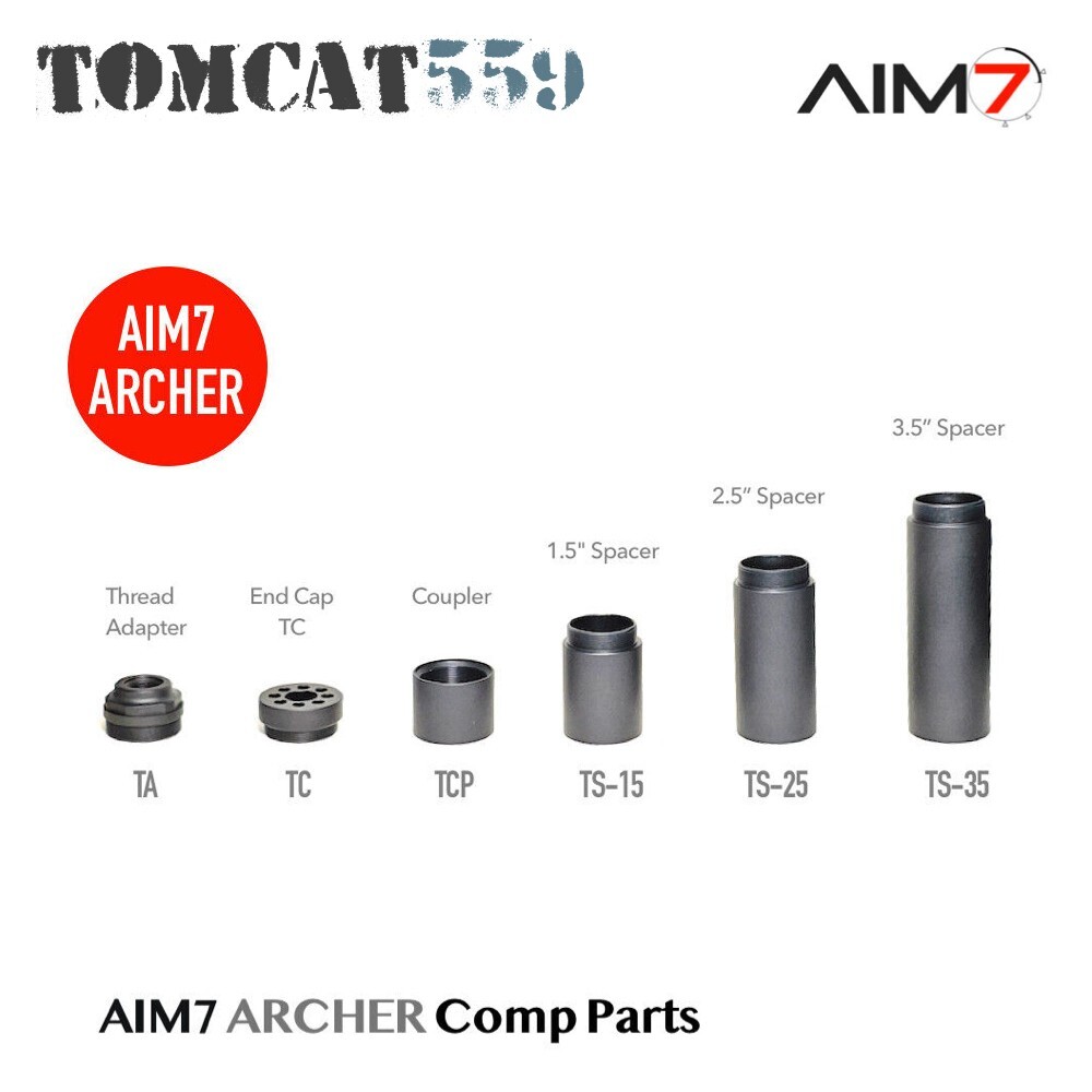 AIM7 ARCHER Modular Comp End Cap ARCHER-TC CNC High-Quality Aluminum Black