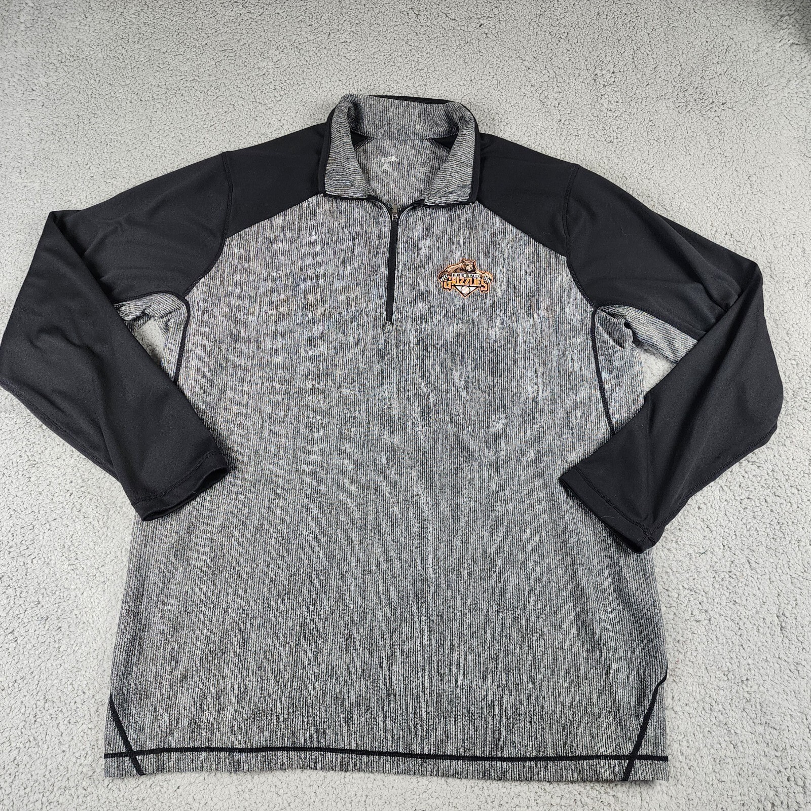 Fresno Grizzlies 1/4 Zip Pullover Mens XL Minor League Baseball Bear Sweater
