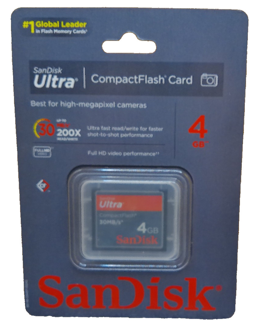 SanDisk 4 GB NOS sealed 2010 dated Ultra Compact Flash card