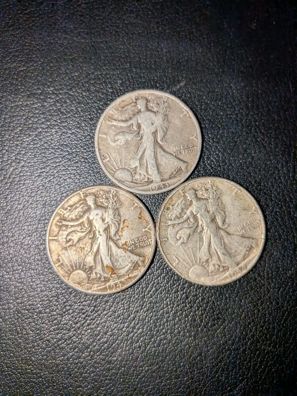 Walking Liberty Half Dollars - Mixed 1940s - Lot of Three (3) 90% Silver Coins
