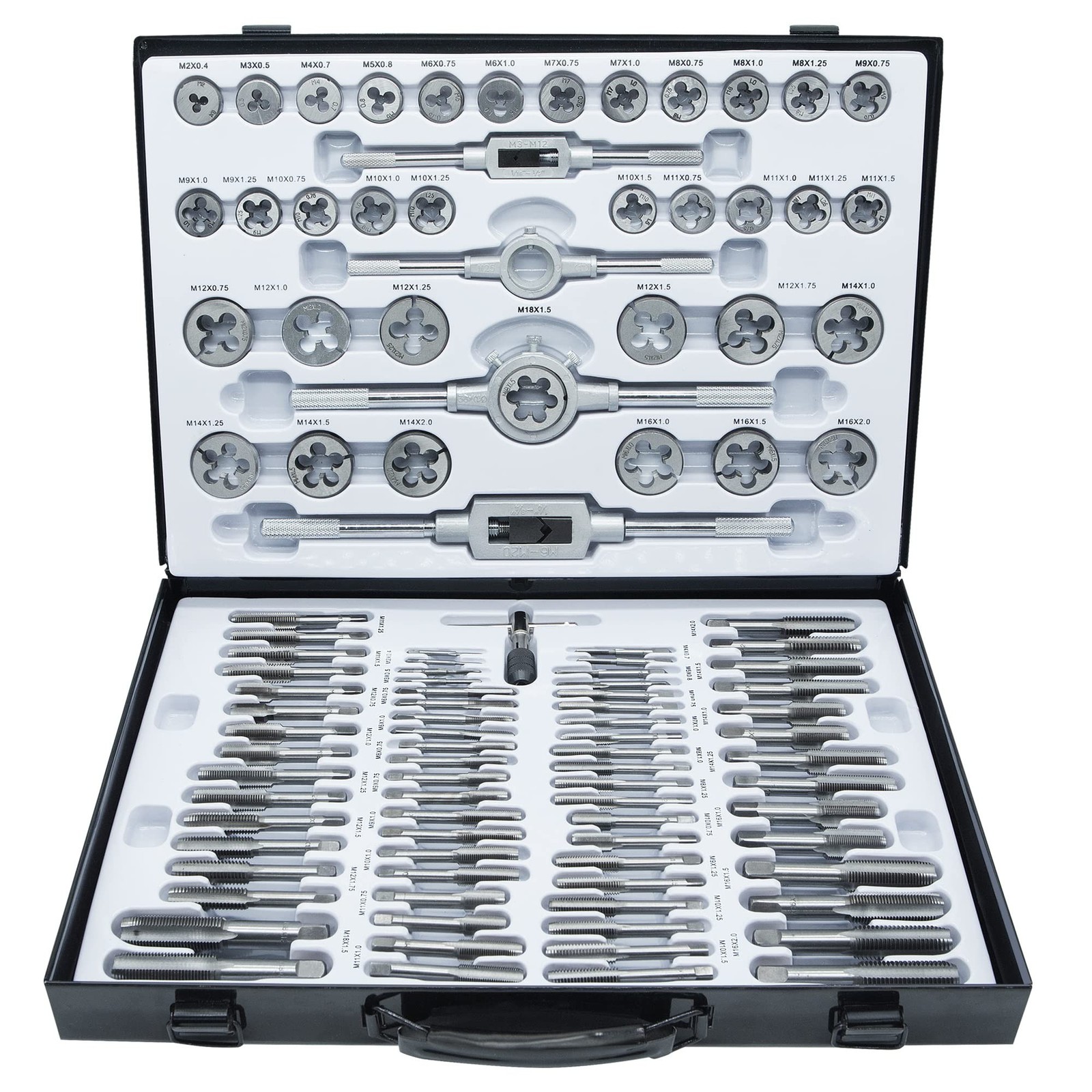 110PCS Tap and Die Set, Metric Size M2-M18 Standard Threading Tool ... Fast Ship