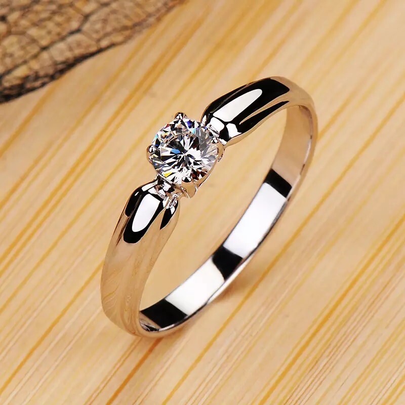 Anillos Sortijas 18k Argollas de Compromiso Matrimonio Oro Plata 925 Para Mujer