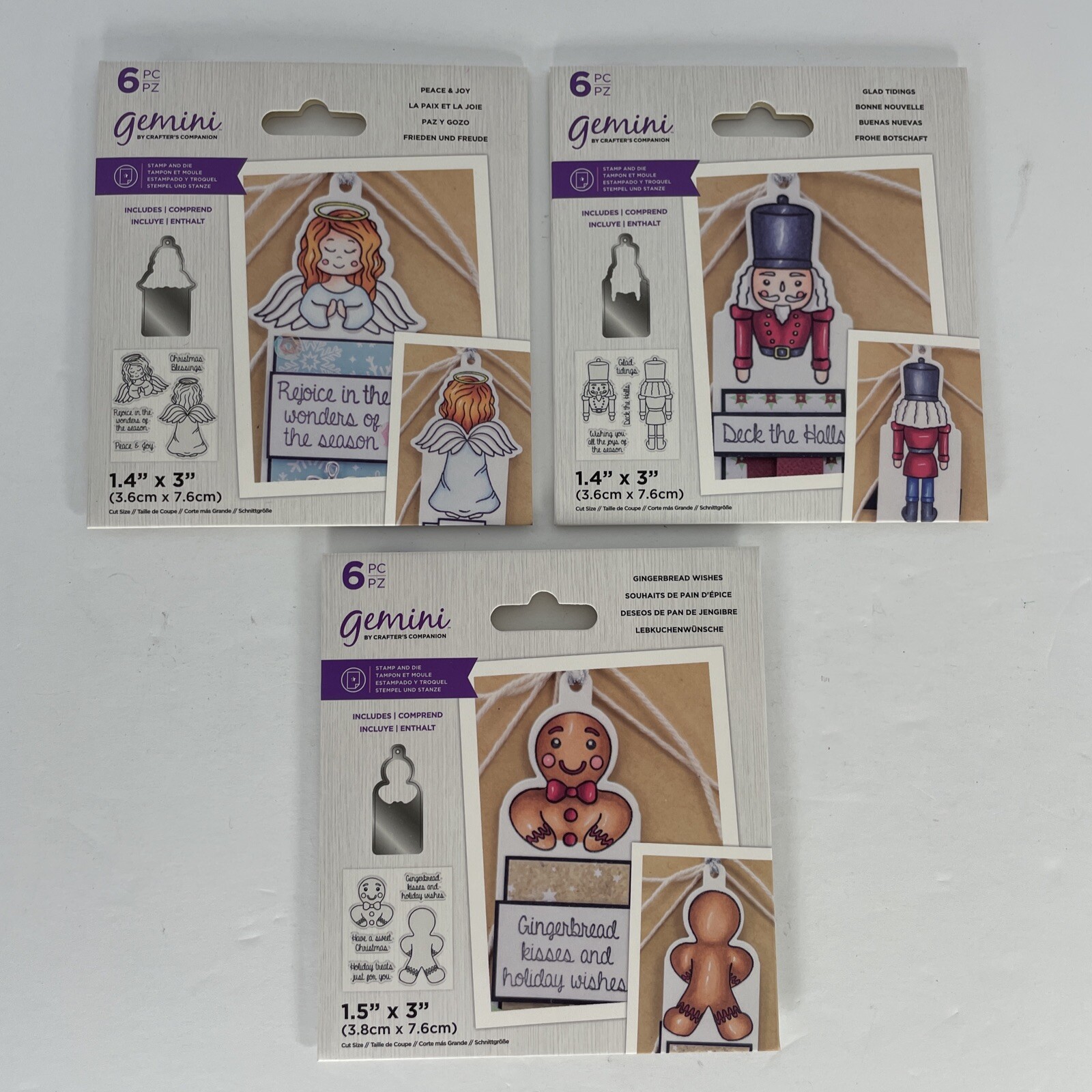 Gemini Christmas XMAS Stamp & Die Bundle Nutcracker, Angel, Gingerbread Wishes