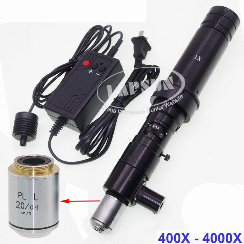 1000X 2000X 4000X Zoom Industry Microscope Camera Coaxial Light C-mount Lens Set