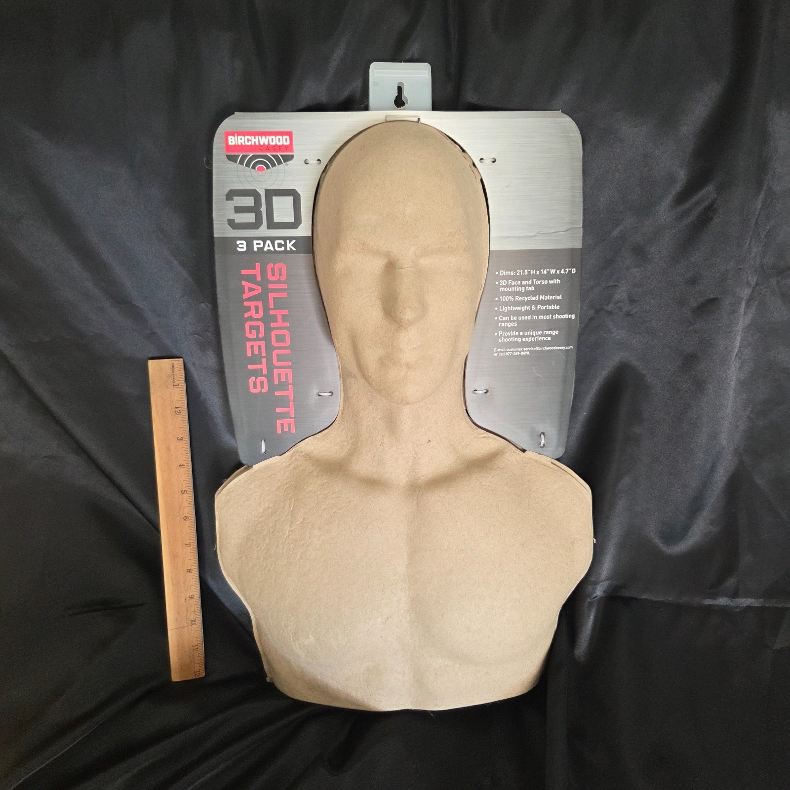 Birchwood Casey 3D Silhouette Targets 3 Pack Face Torso Lightweight Recycled