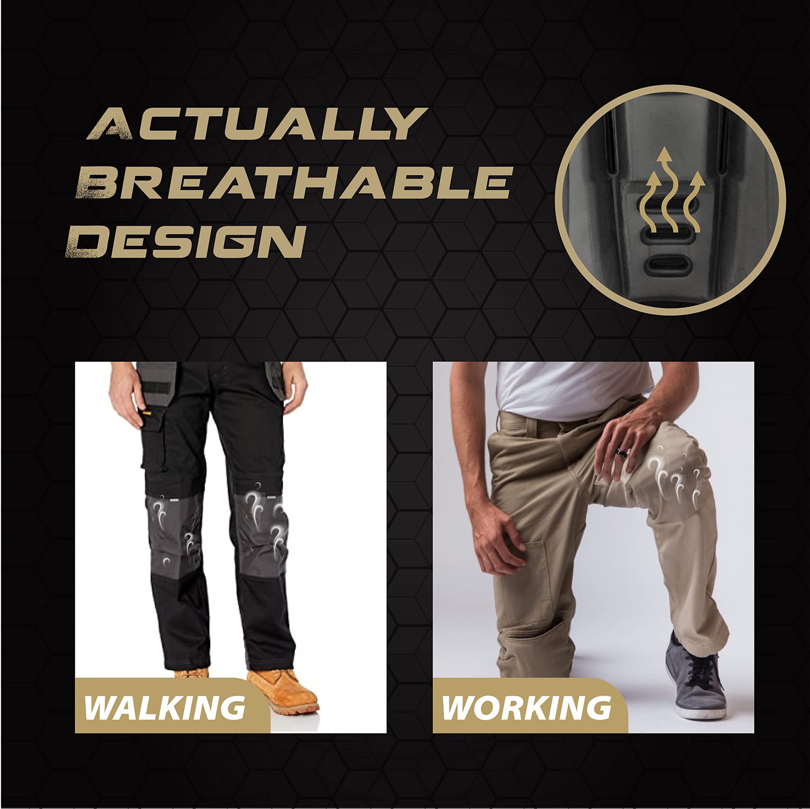 Hmyl Easy Knee Pad Inserts for Work Pants, Uniforms, and Tactical Pants, Brea...