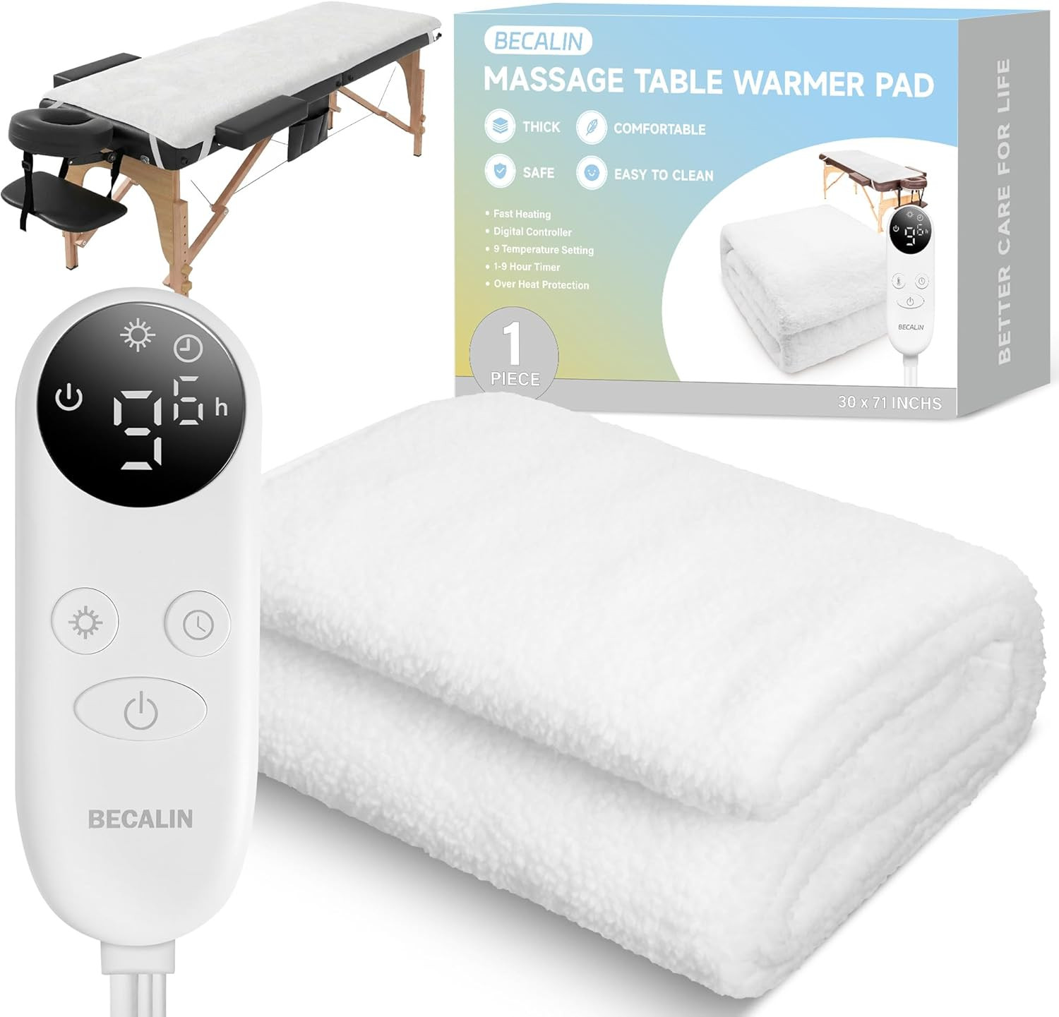 Massage Table Warmer Heating Pad Professional SPA Massage Bed Warmer with 9 Time