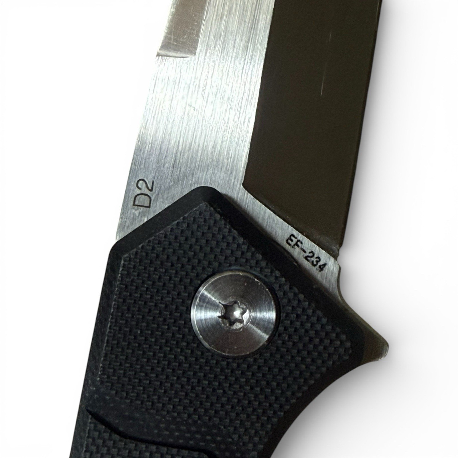 Eafengrow EF 234 Tactical Knife G10 Handle D2 Blade Black New + Free Folder