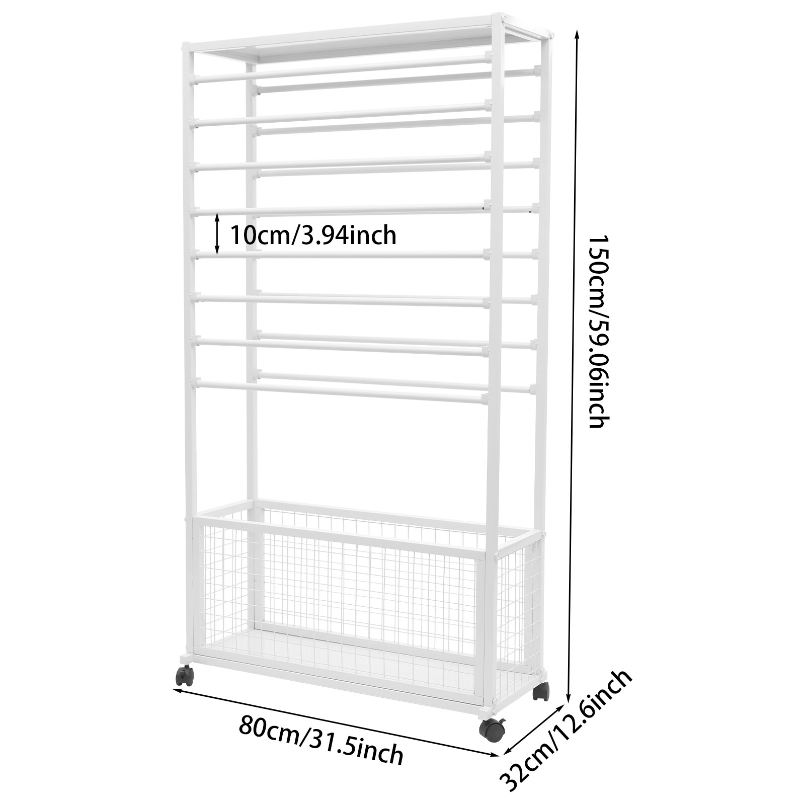 Mobile Ribbon Holder Organizer with Wheels and Ample Storage Space