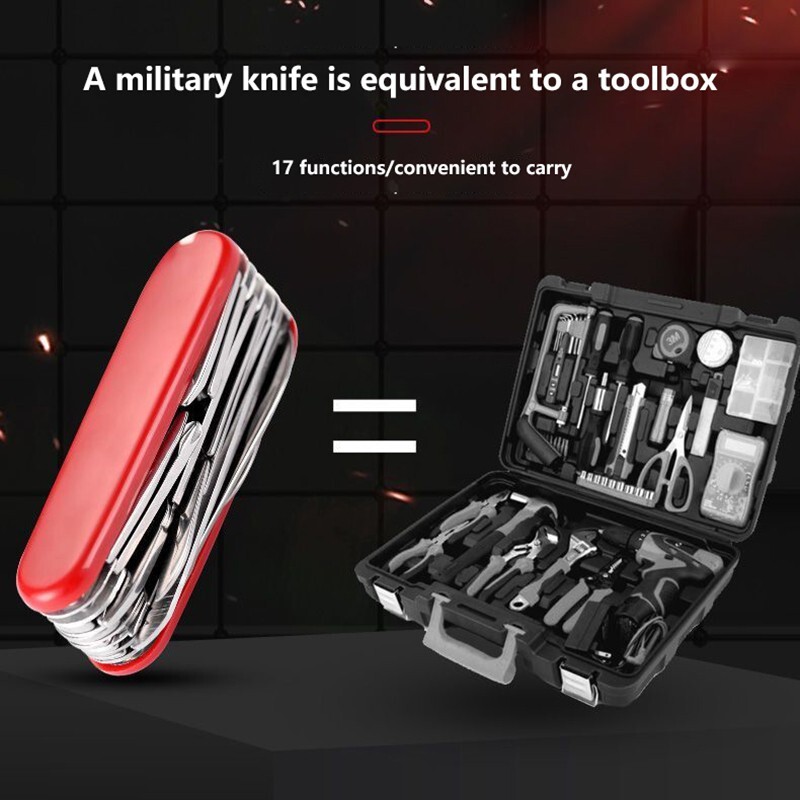17 in 1 multifunctional tool, outdoor survival tool, classic folding knife