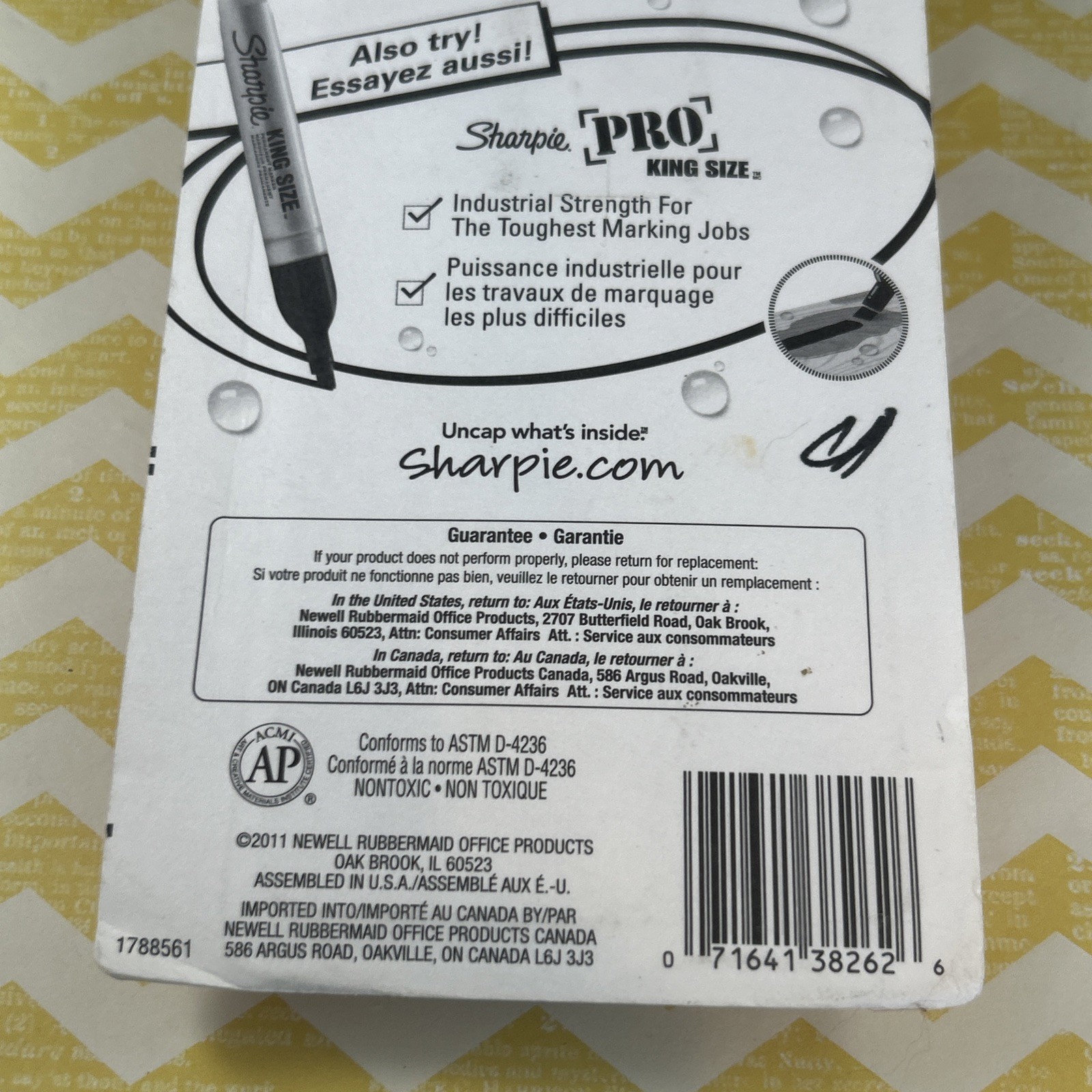 Sharpie Chisel Tip 2 Markers Permanent BLACK Ink Large Broad Marker 2-count