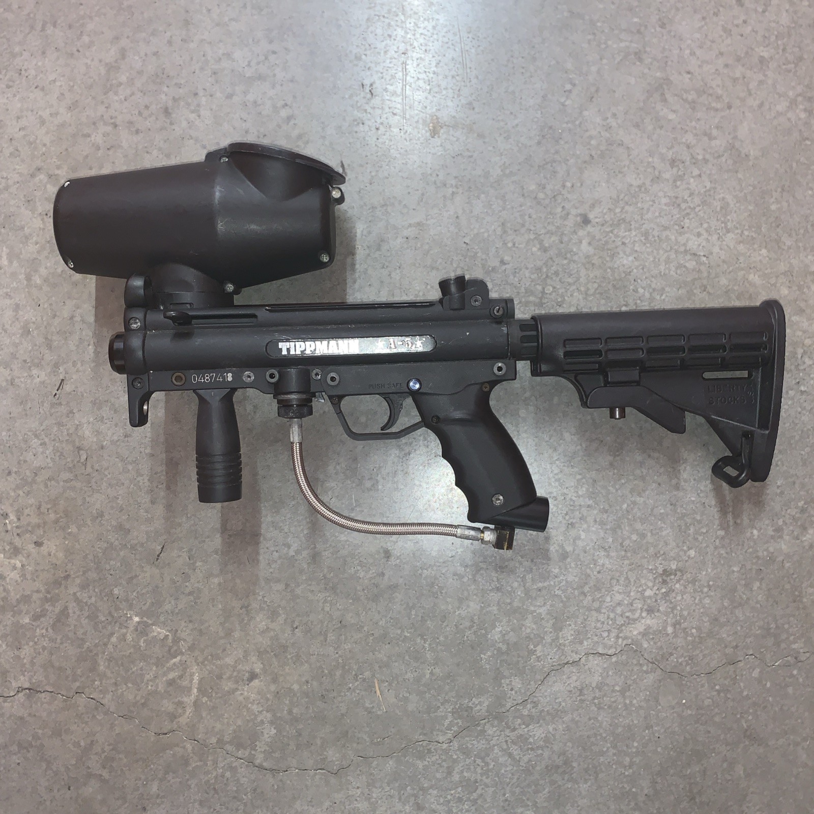 Tippmann A5 Black Aluminum Paintball Marker Gun With Hopper