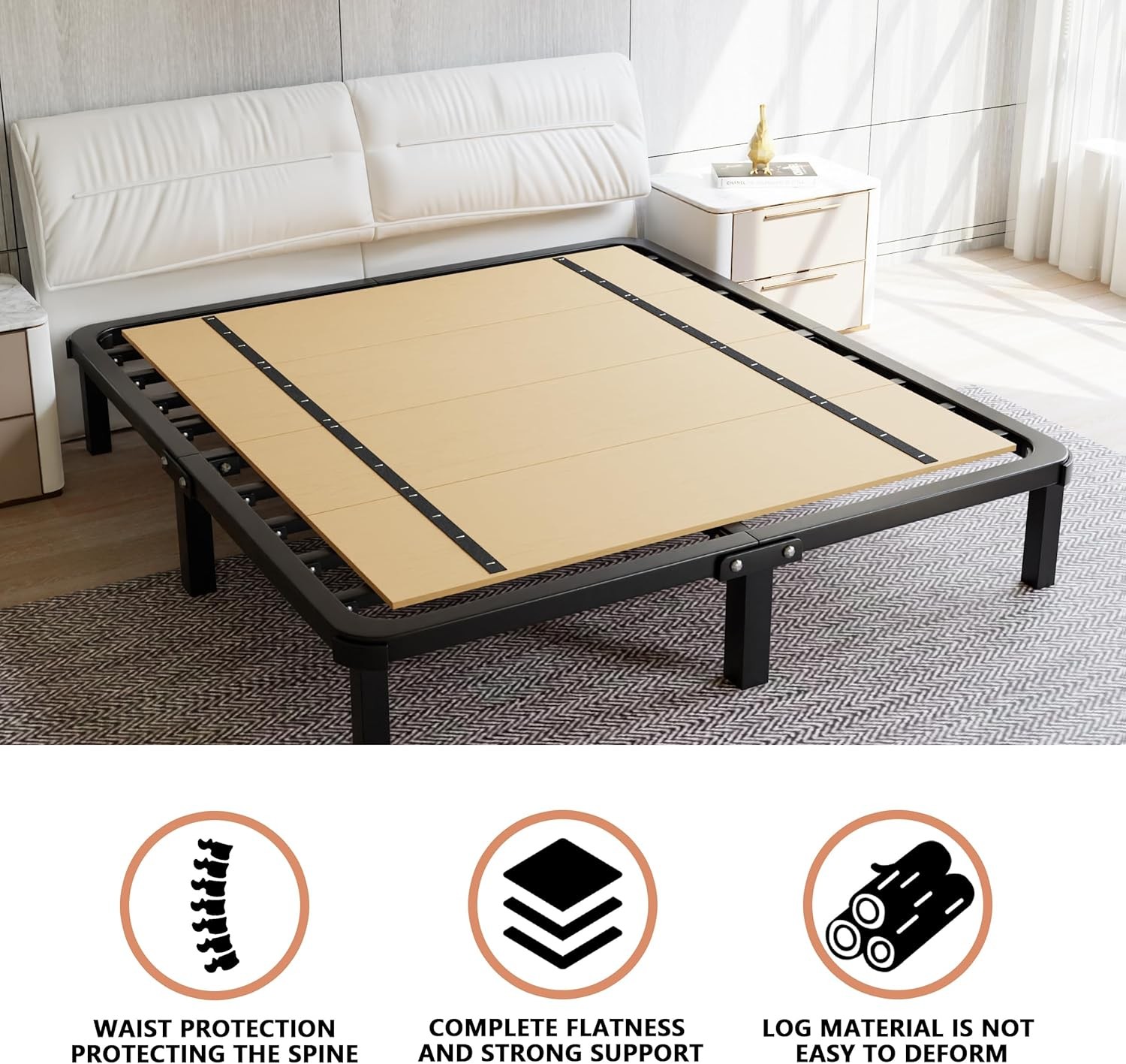 Full Bunkie Board Under Mattress Support Foldable Lightweight Bed Solution Full