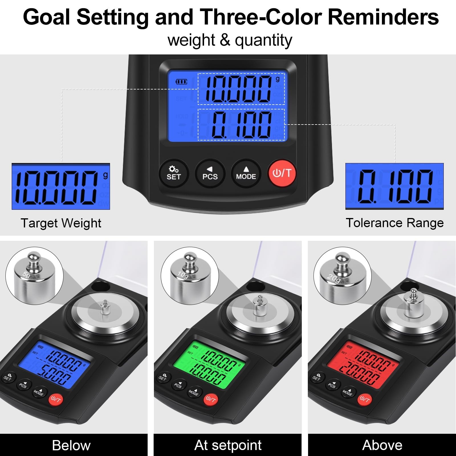 Precision Digital Reloading Scale 100g/0.001g - Grain & Milligram Weighing, USB-