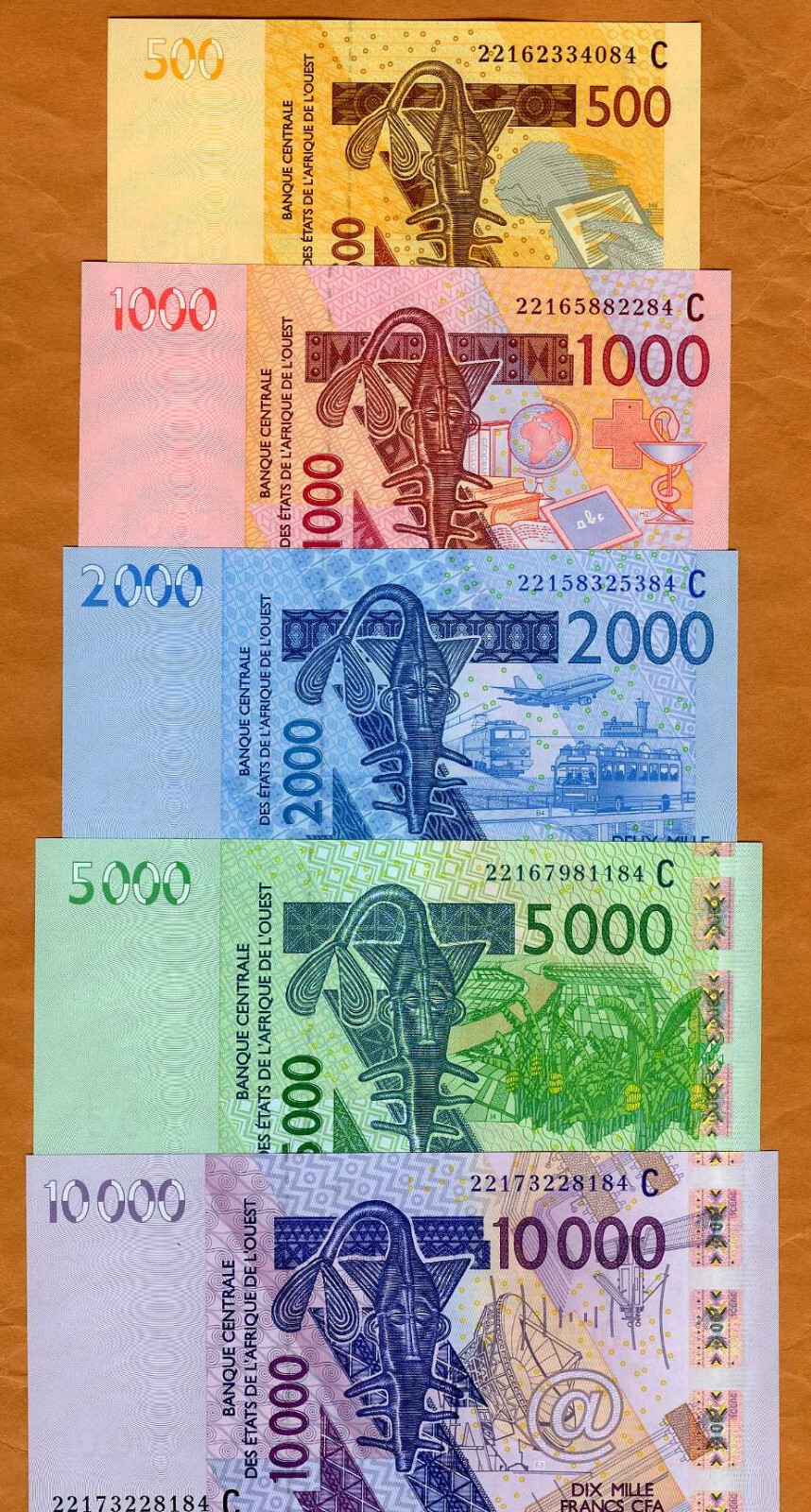 SET West African St., Burkina Faso, 500-1000-2000-5000-10000, 2025, UNC
