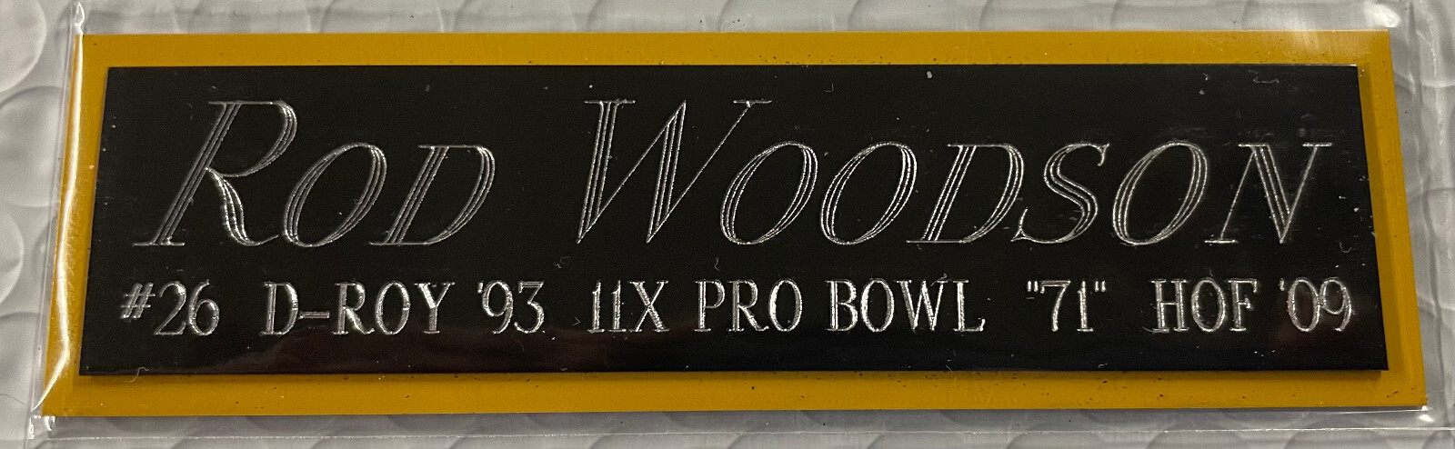 ROD WOODSON PITTSBURGH STEELERS NAMEPLATE FOR AUTOGRAPHED SIGNED FOOTBALL JERSEY