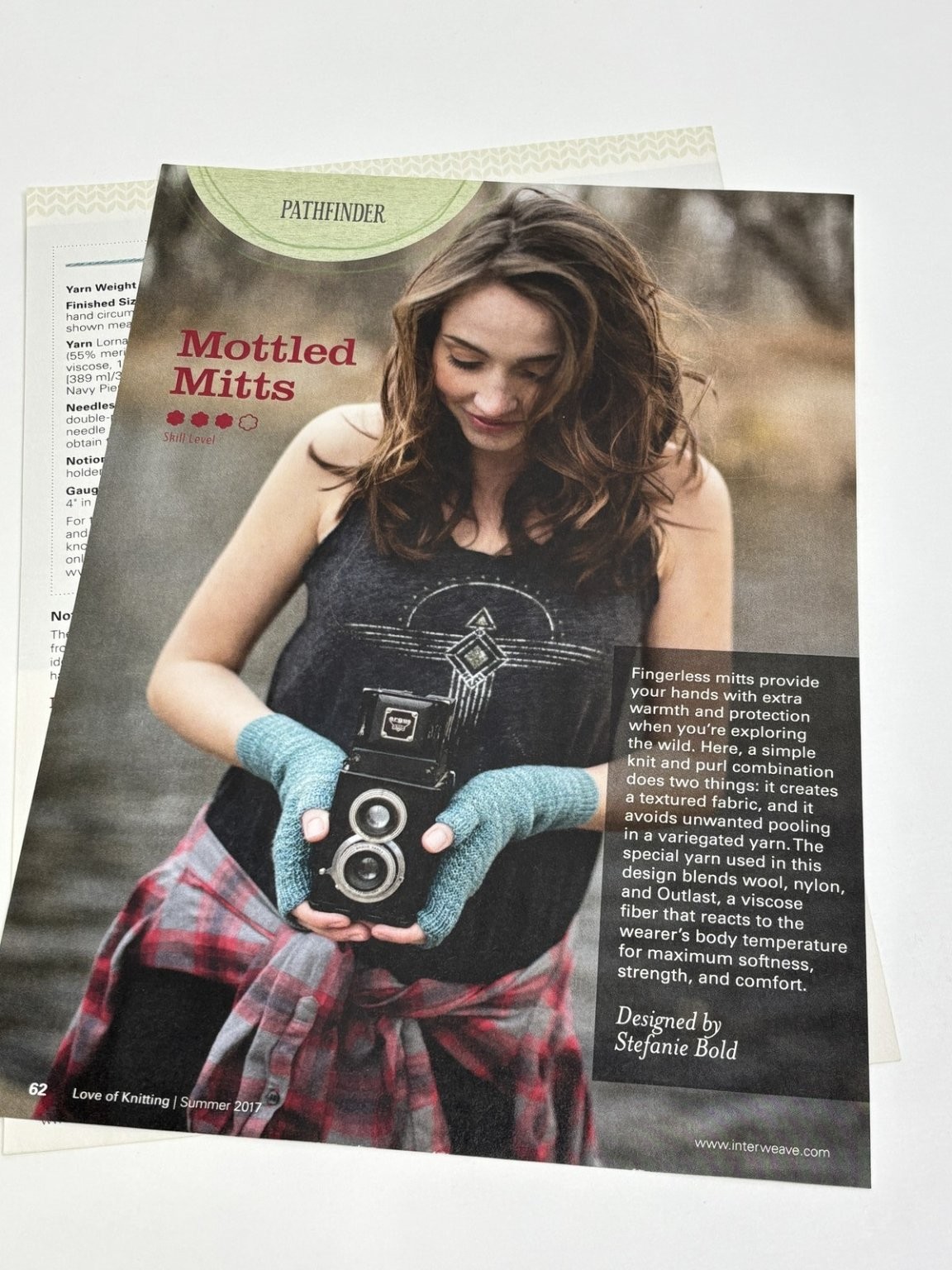 Mottled Mitts Fingerless Knitting Pattern Magazine Pages