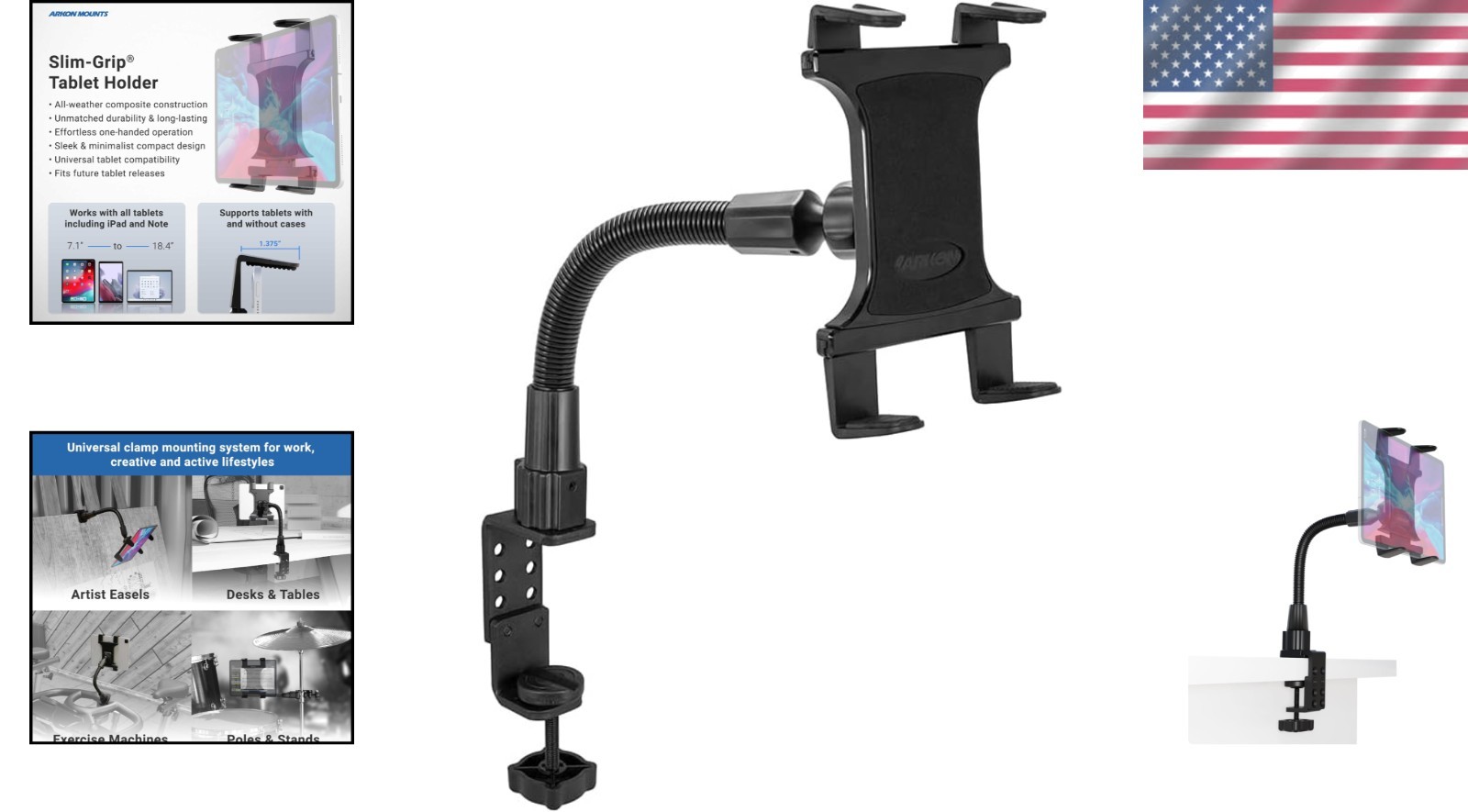 Heavy Duty Tablet Holder with Clamp Mount