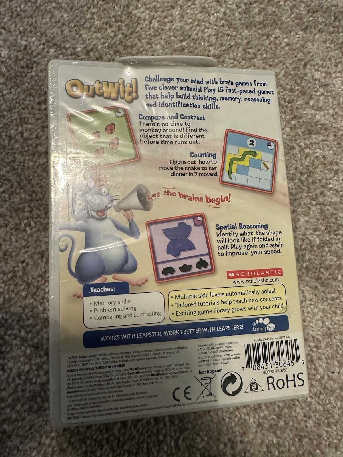 LEAP FROG LEAPSTER LEARNING GAME OUTWIT! NEW SEALED