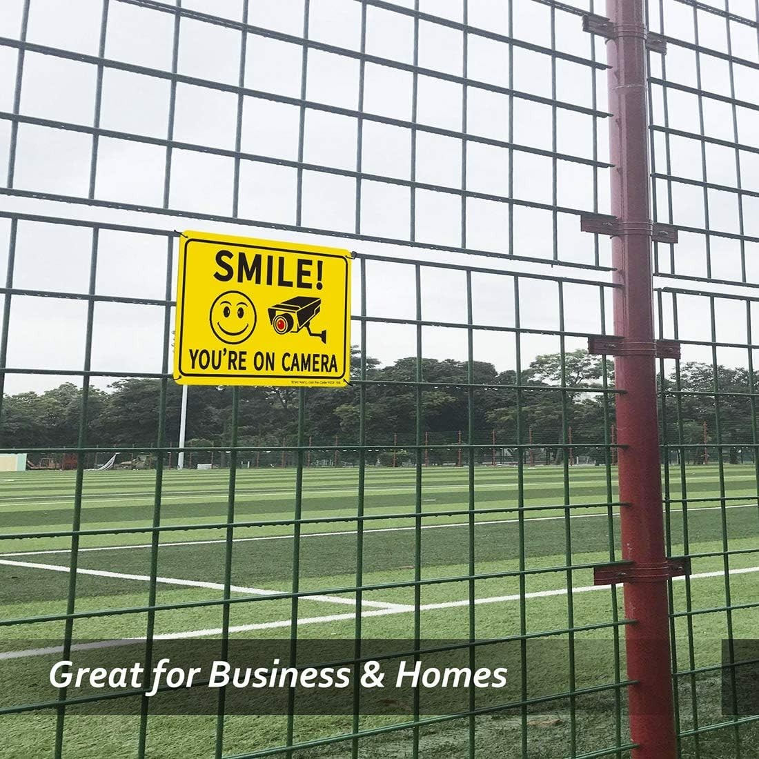 10x7 Smile You’re on Camera Sign - Durable, Reflective Security Signage (2-Pack)