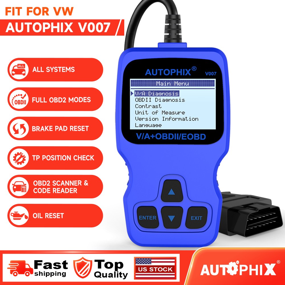 V007 Fit For VW/Audi OBD2 Scanner All System Code Reader Car Diagnostic Tool