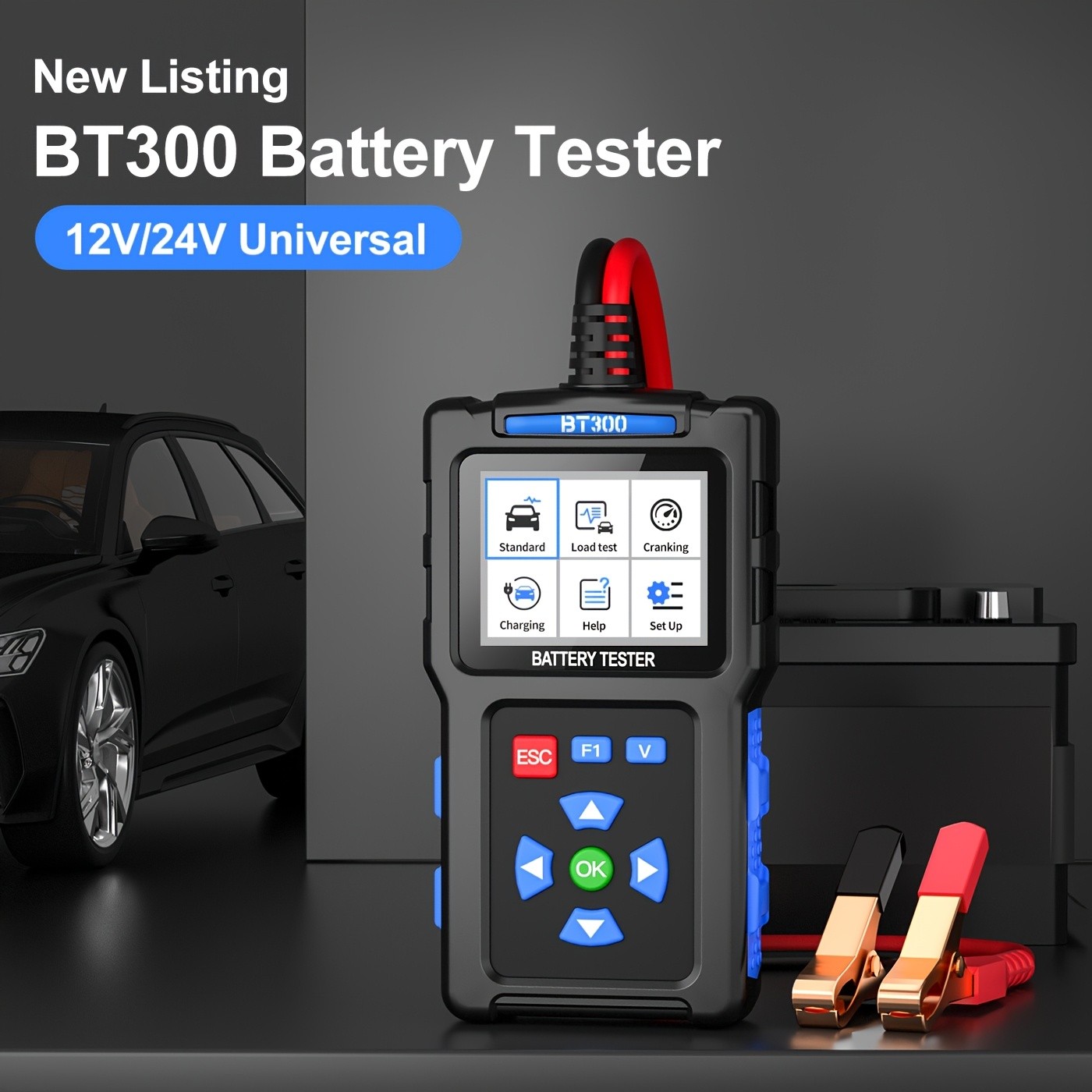 Car Battery Load Tester 12V 24V Automotive Cranking Analyzer Tool 20-2000CCA