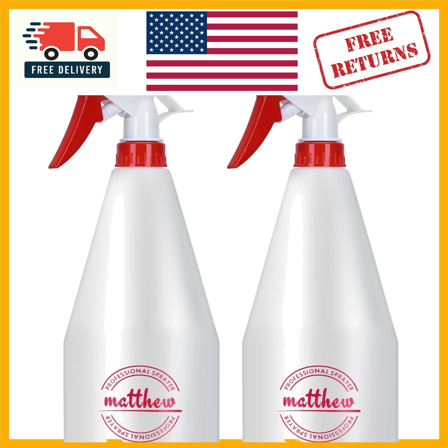 Matthew 32 oz Heavy Duty Spray Bottles - Chemical Resistant & Adjustable Nozzle