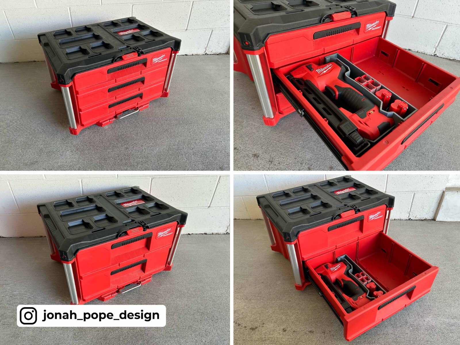 Milwaukee Packout Tool Box Drawer Insert for M12 Cable Stapler (Insert Only)