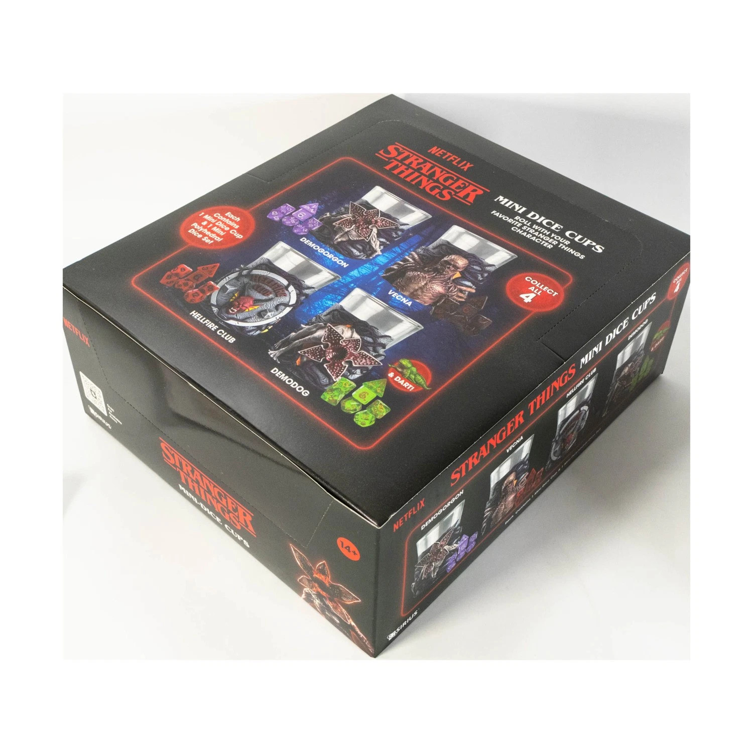Sirius Stranger Things Mini Dice Cups & Dice set Store Display contains 12 boxes