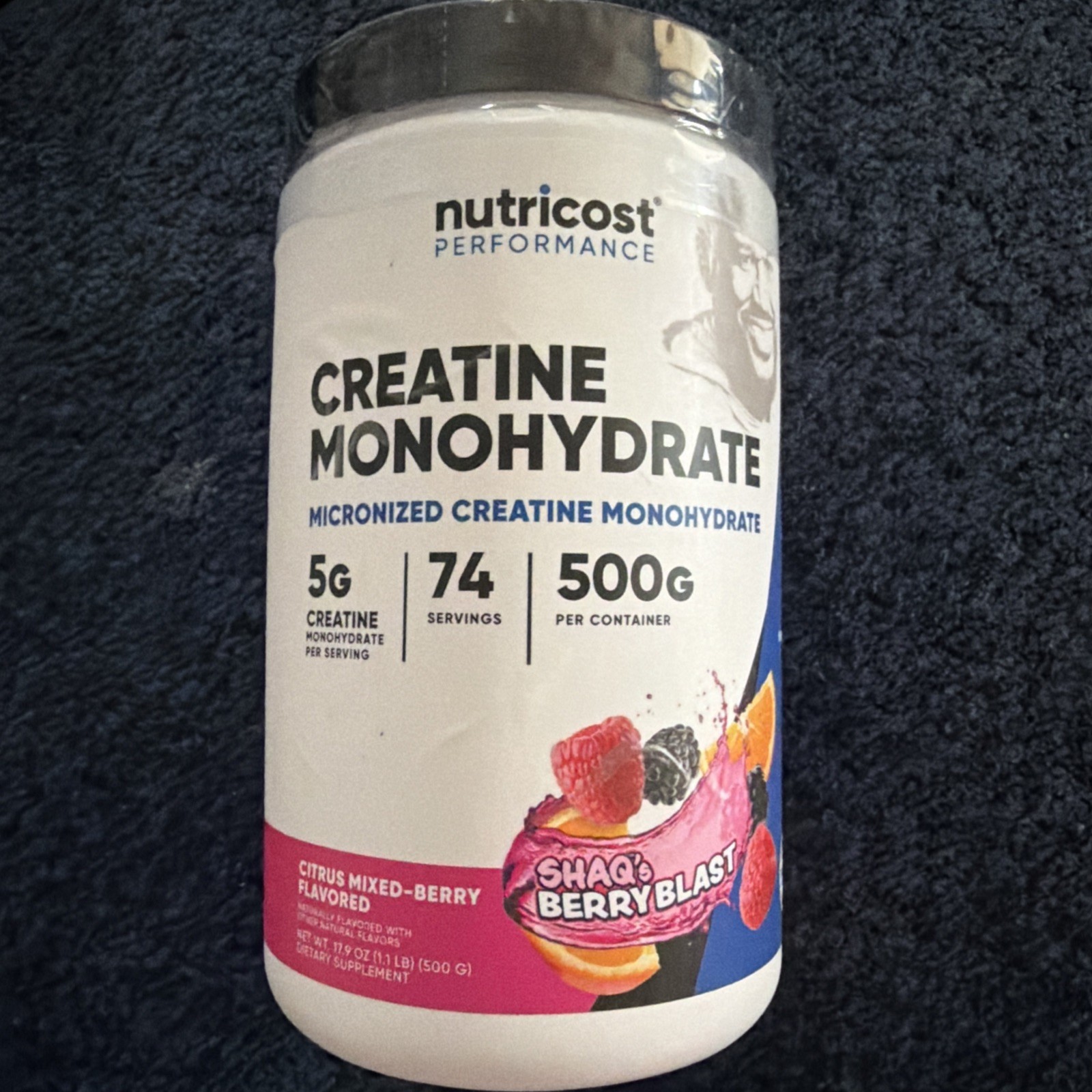 Creatine Monohydrate Powder (Shaq'S Berry Blast, 500 Gram) - Micronized Creatin