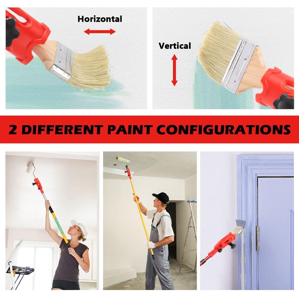 Multi-Angle Paint Brush Extender for High Ceiling,Extension Pole Red