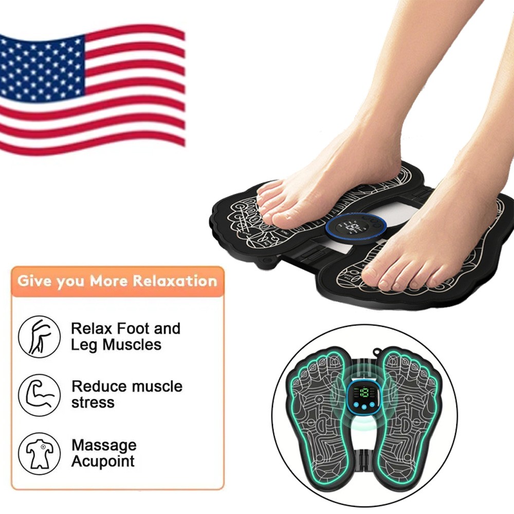 Newest  EMS Foot Massager Pad Electric Deep Kneading For Muscle Pain Relax 2025