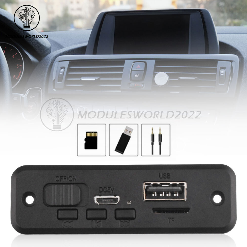 DC5V Bluetooth MP3 Player Decoder Board 2*3W Car Audio Amplifier Module FM Radio