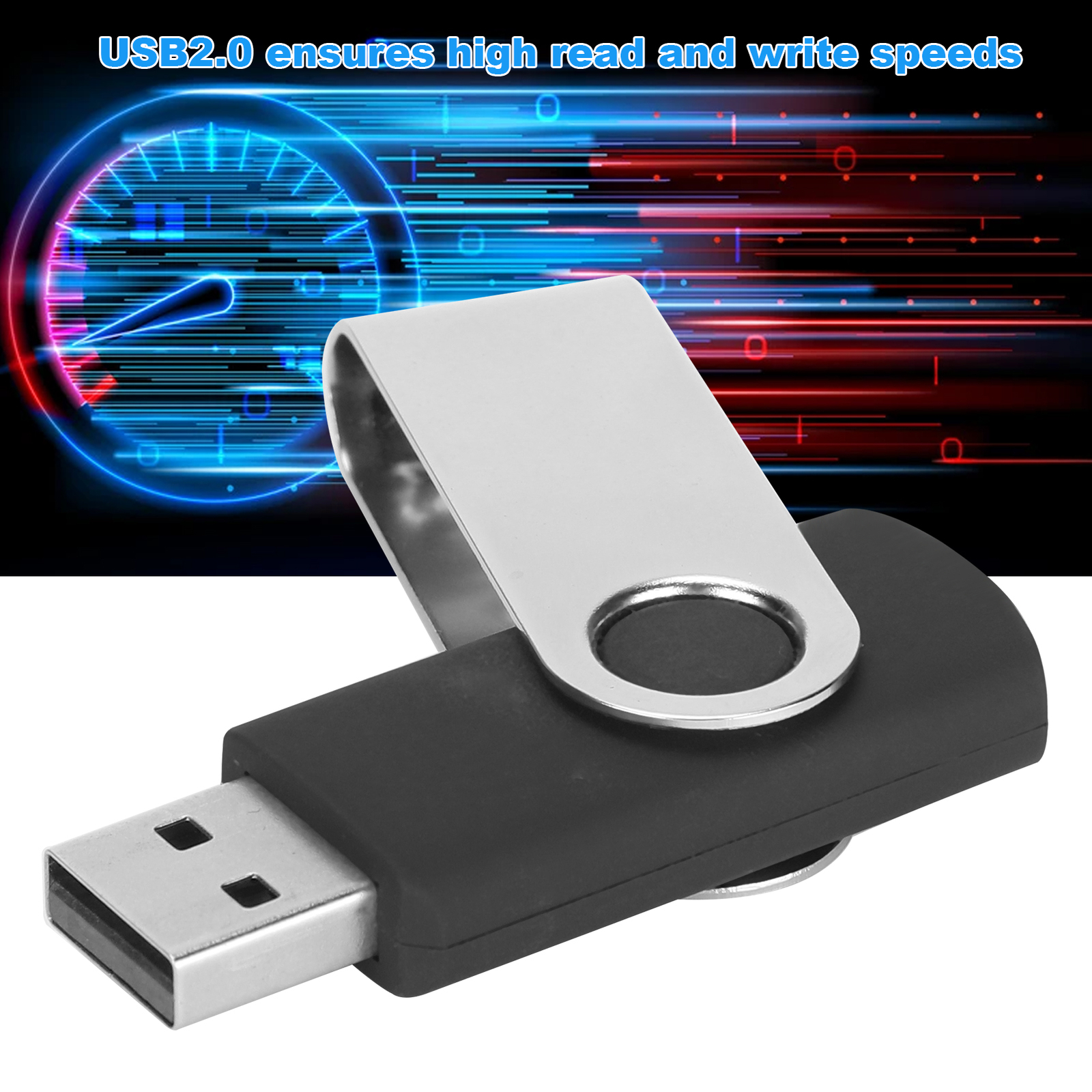 USB Flash Drive Candy Black Rotatable Portable Storage For PC T