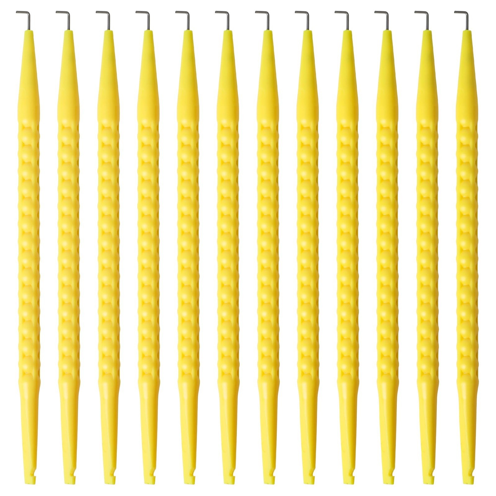 12 PCS Probe Pick Spudger Tools Fiber Optic AntiSlip Telecom LShaped Yellow