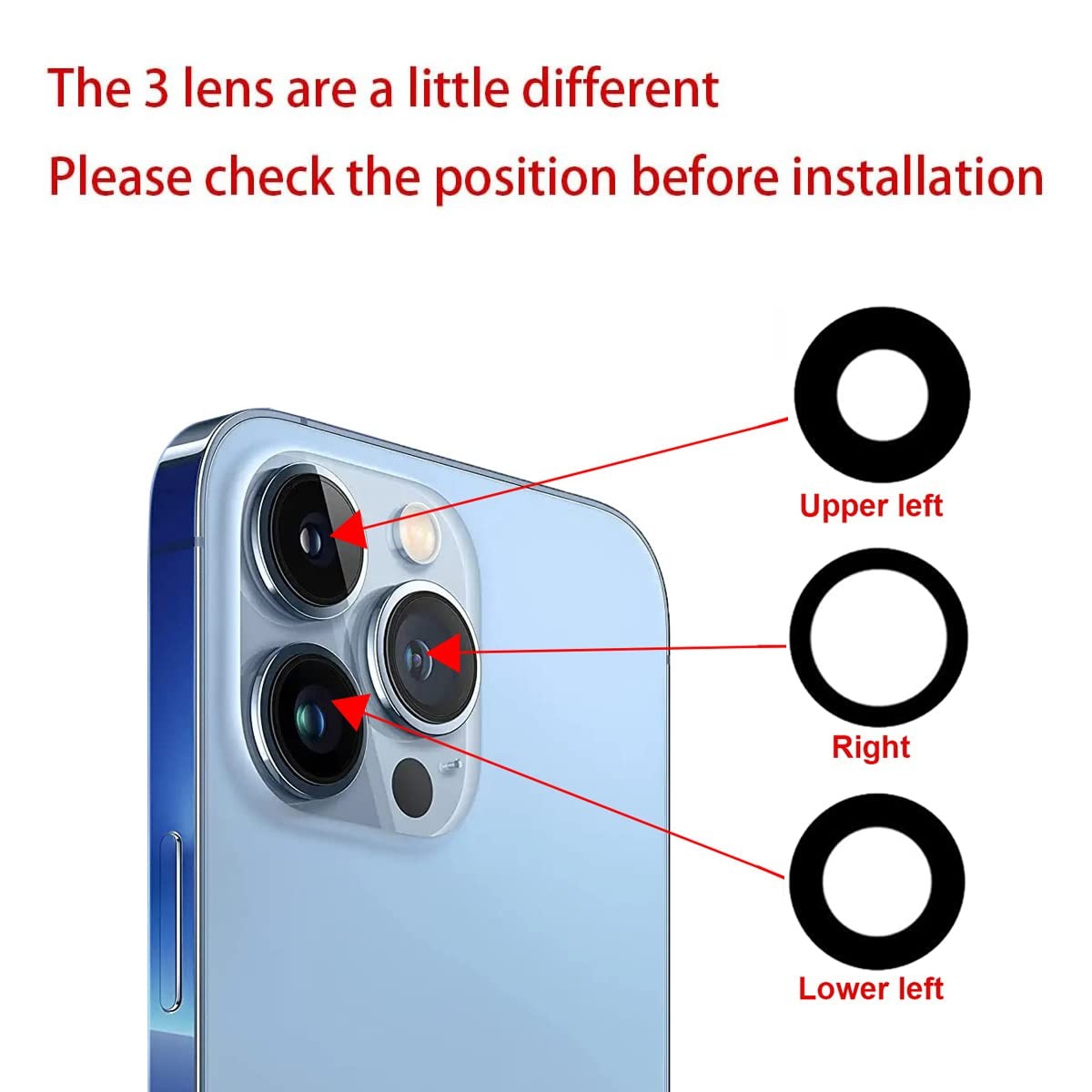 Perzework OEM Back Camera Glass Lens Replacement for iPhone 13 pro and iPhone...