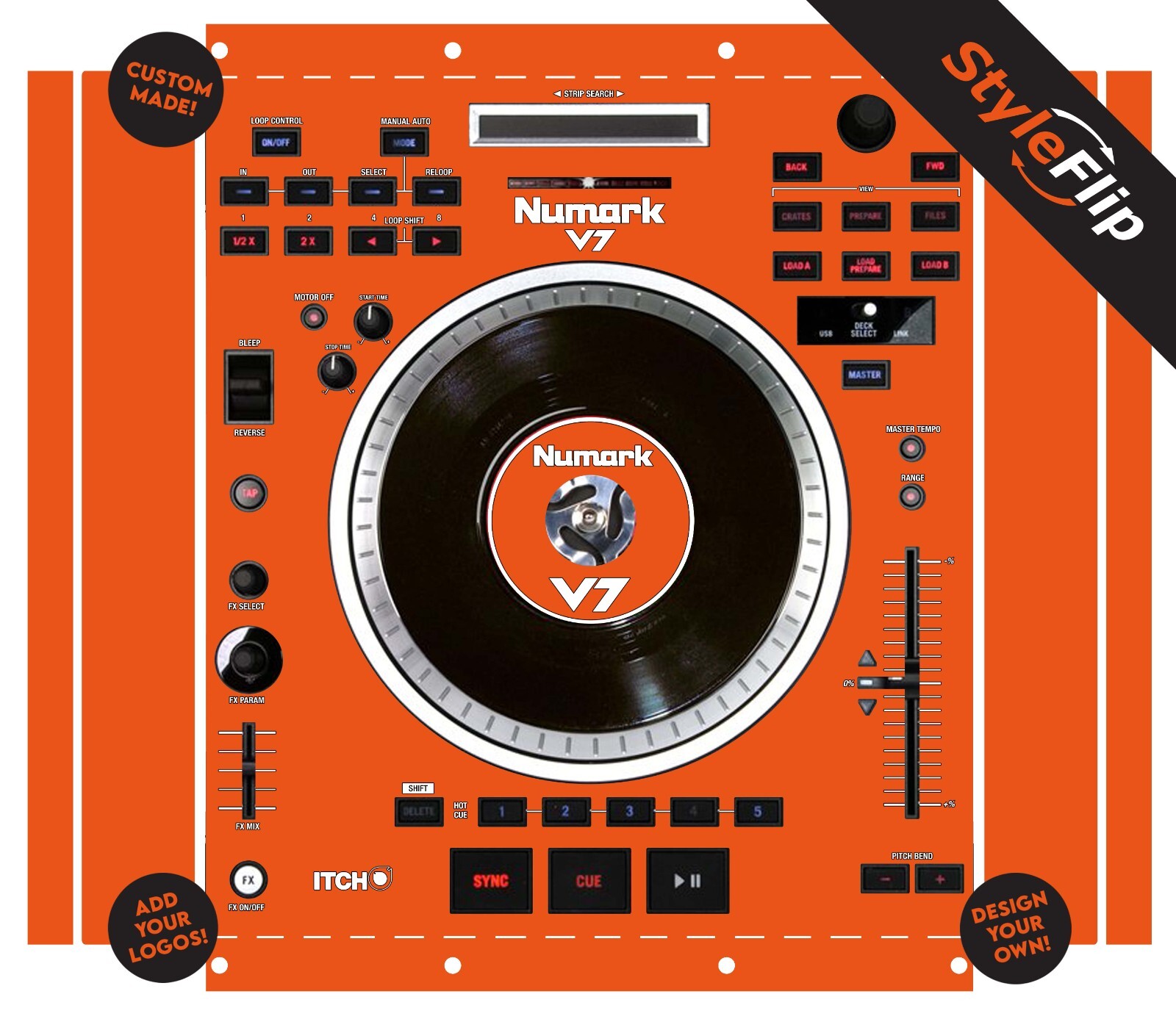 Numark V7 Skin | Custom Design | Protective Decal | StyleFlip Skins