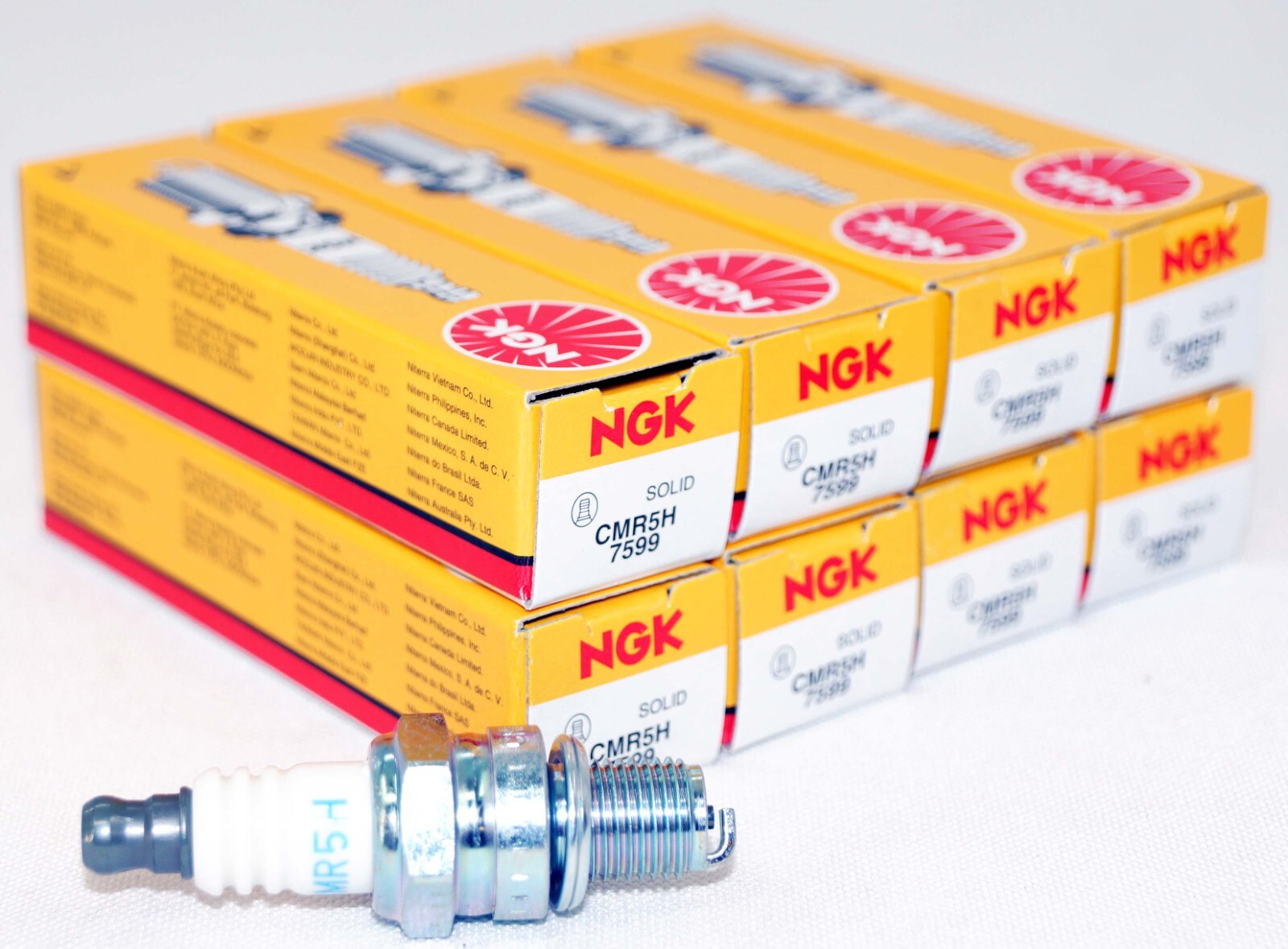 8 Pack Genuine NGK 7599 Nickel Spark Plugs CMR5H for Various Small Engines