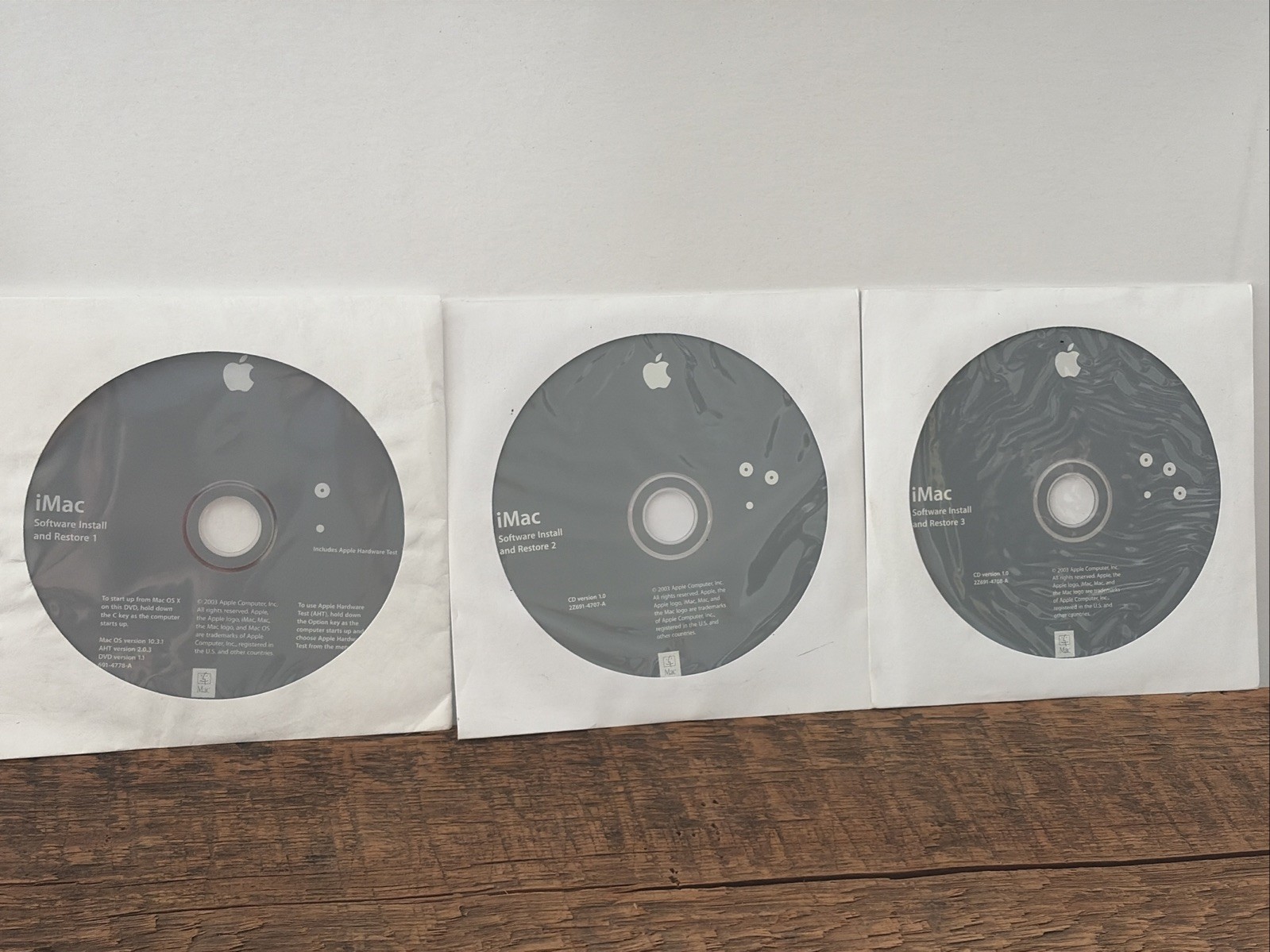 VTG 2003 Apple iMac OS X Version 10.3.1 Install Discs Set