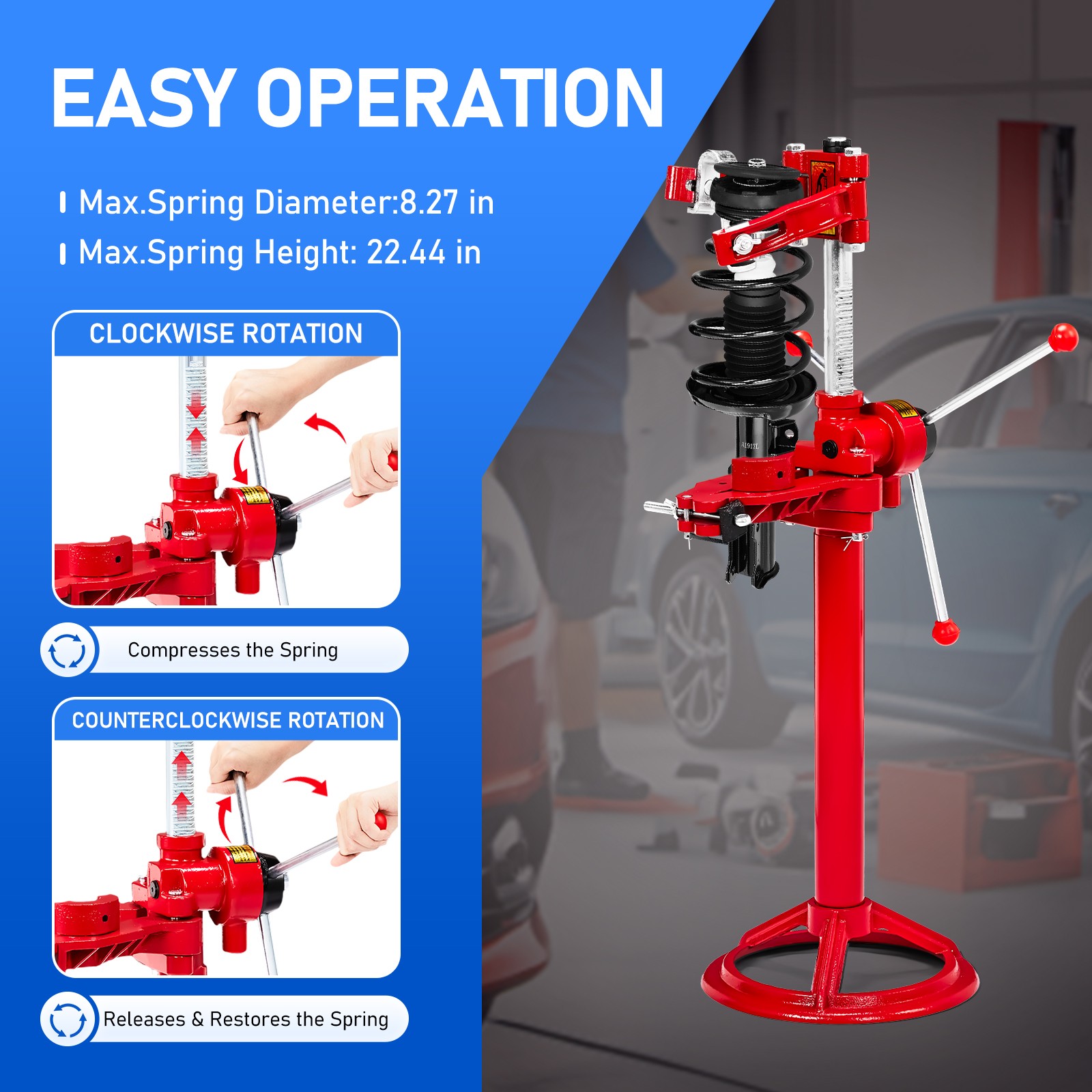 Heavy Duty 2200lbs Strut Spring Compressor Hand Operate Auto Suspension Tool