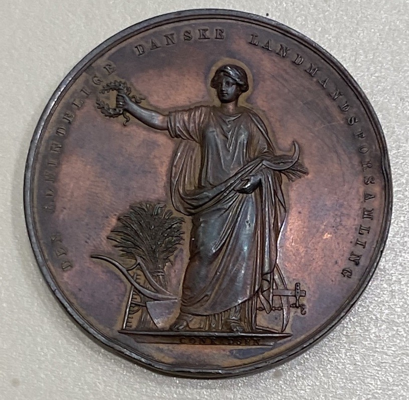 Denmark 19th century Agricultural bronze medal Nykøbing Falster  1883