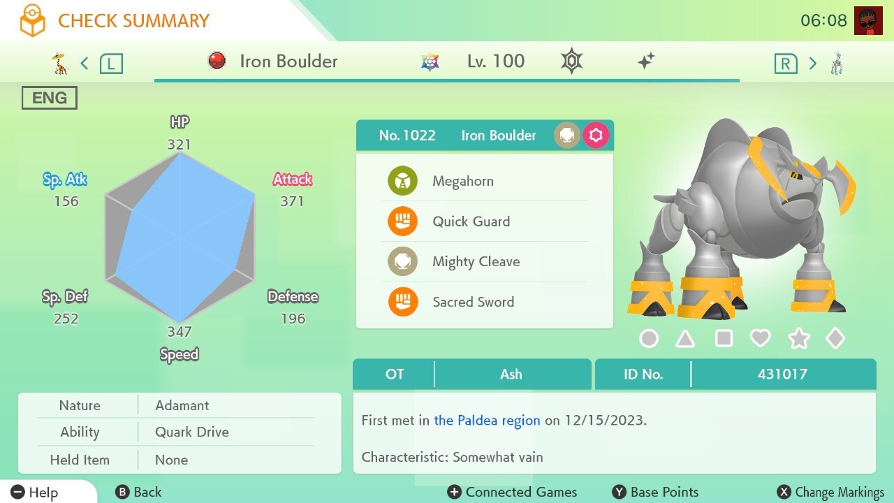 Shiny Pack Gouging Fire Raging Bolt Iron Boulder Iron Crown Terapagos Pecharunt