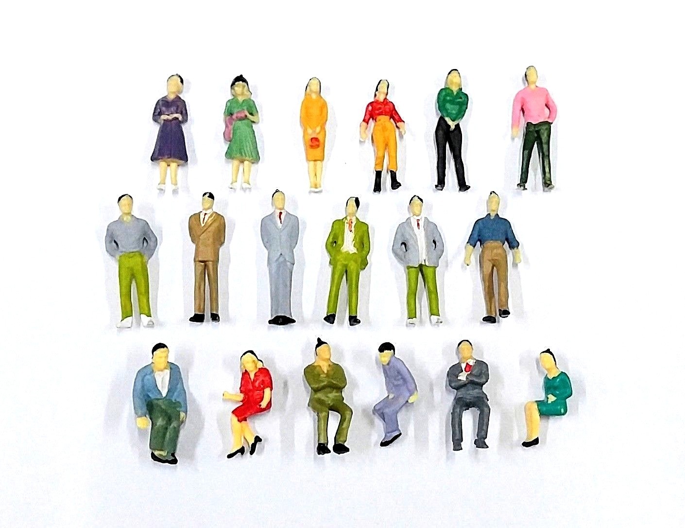 50 PCS O Gauge 1:50 Scale Painted Figures For Model Train Railway Layout People