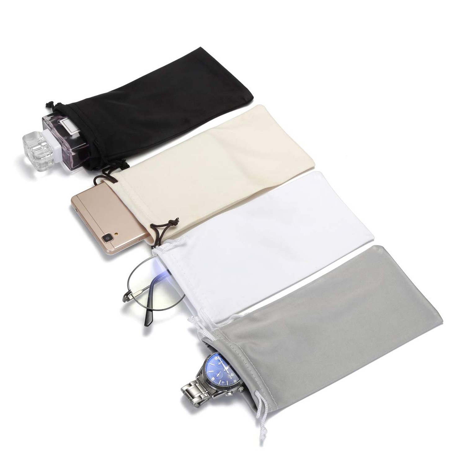 4 Pack Microfiber Eyeglass Sunglasses Gadgets Cleaning & Storage Pouch