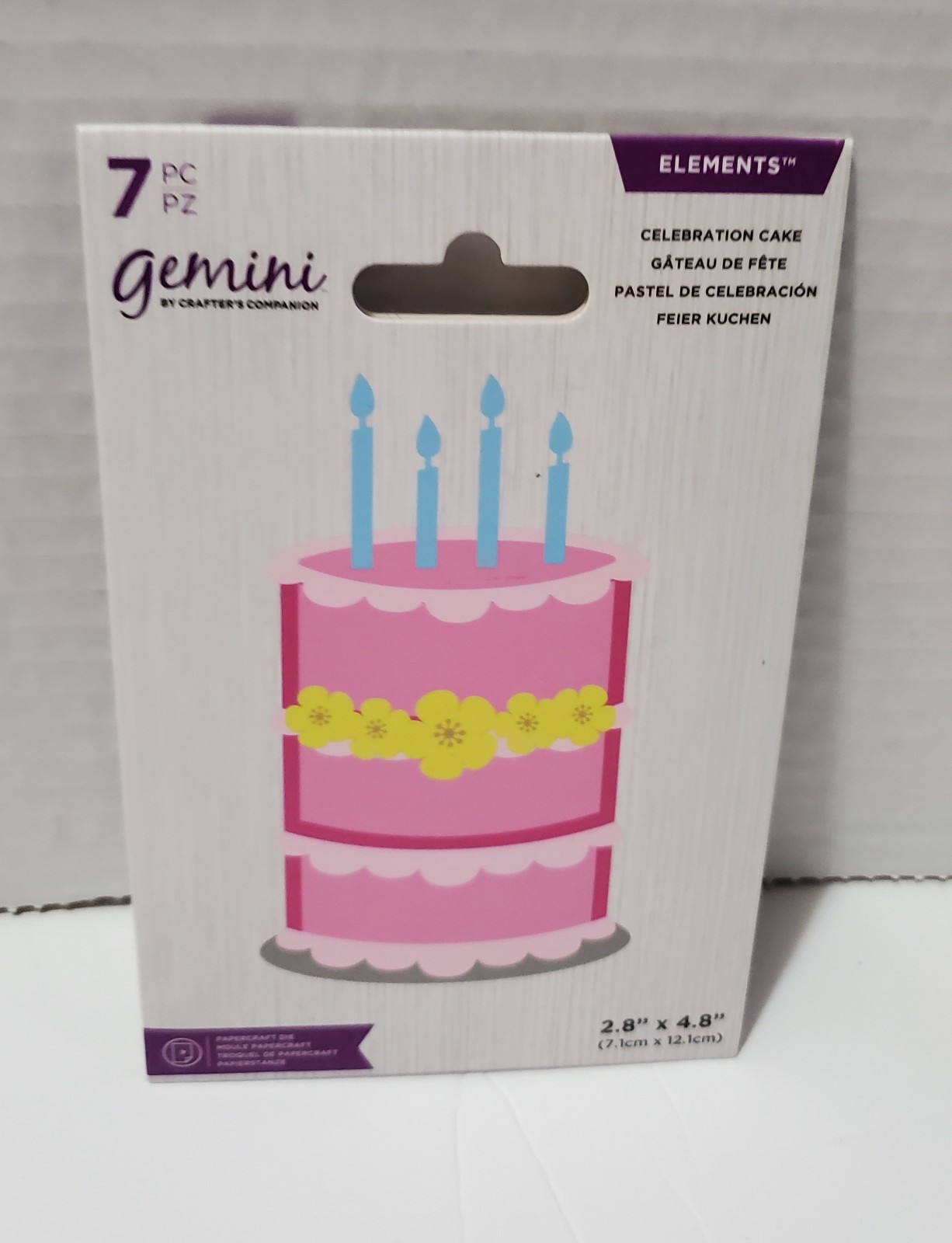 CC1 Crafters Companion Elements Celebration Birthday Cake 7pc Die Set, New 2.8"
