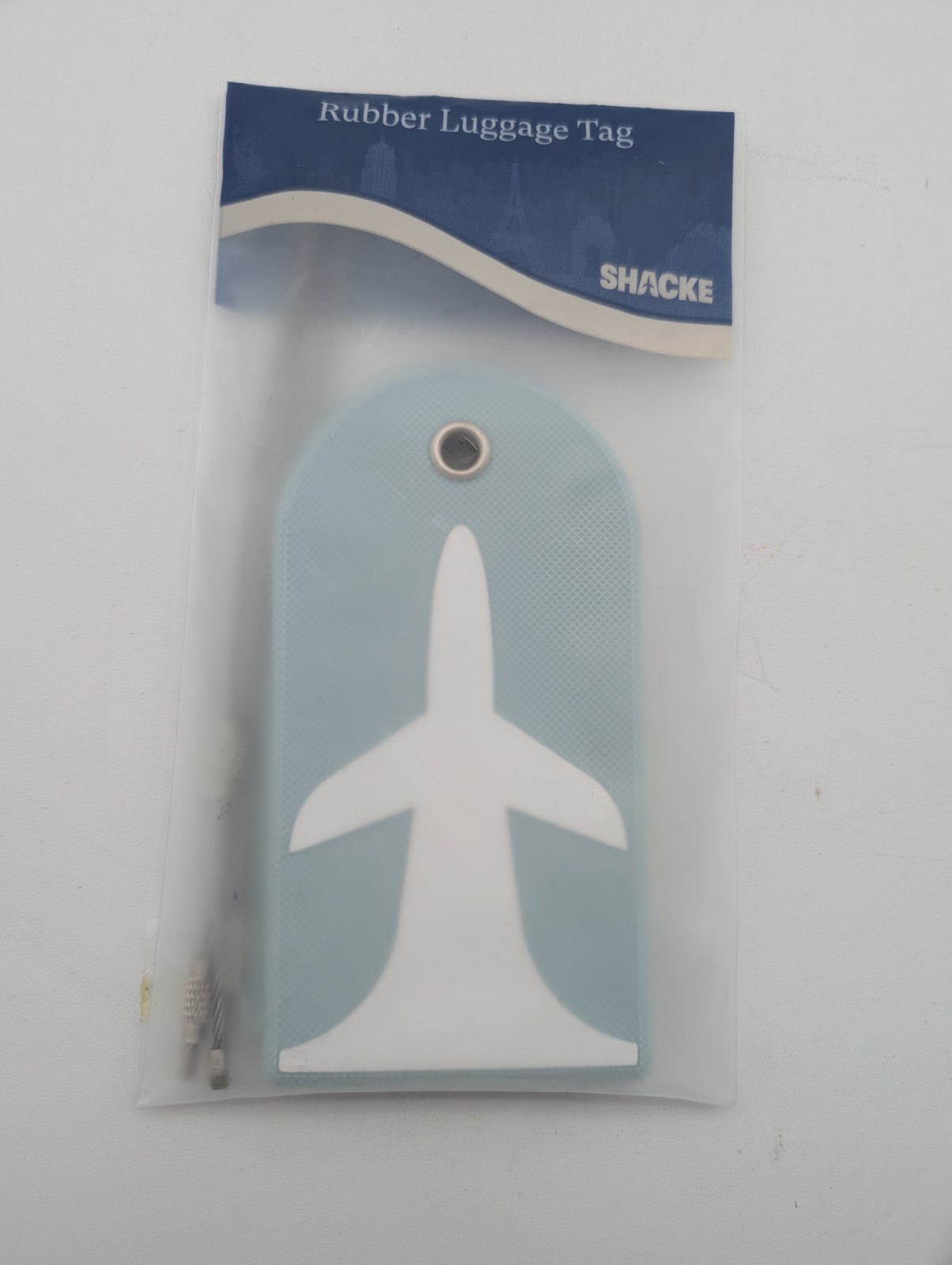 Shacke 2 Luggage Tag for Bags and Suitcases – Bold Airplane, (B) Azure Blue