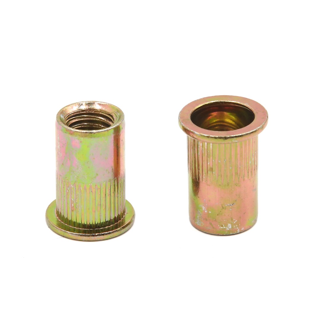 10Pcs 1/2-13 UNC Car Flat Head Rivet Nut Insert Bronze Tone