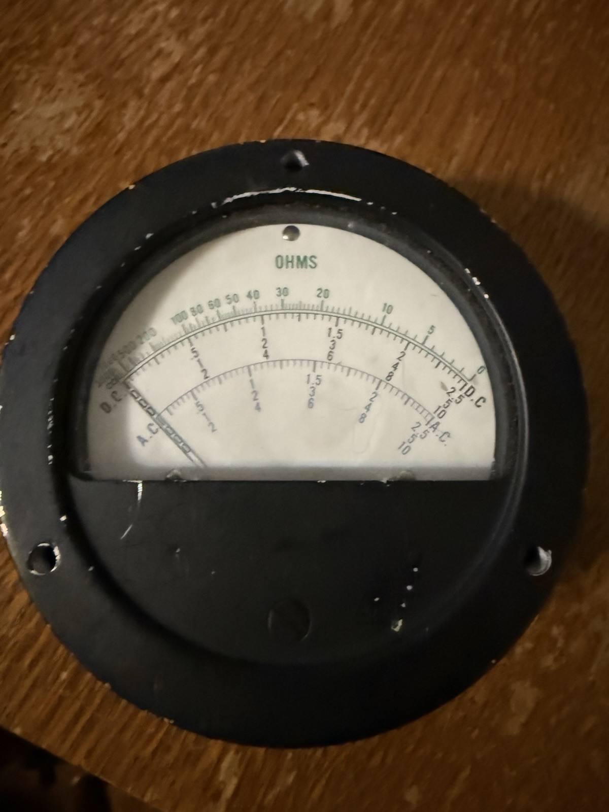 VTG Vintage Ohm Panel  Gauge Meter 6625-669-0345 Read Description