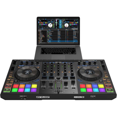 Reloop Mixon 8 Pro 4-Channel Professional Hybrid DJ Controller, Black